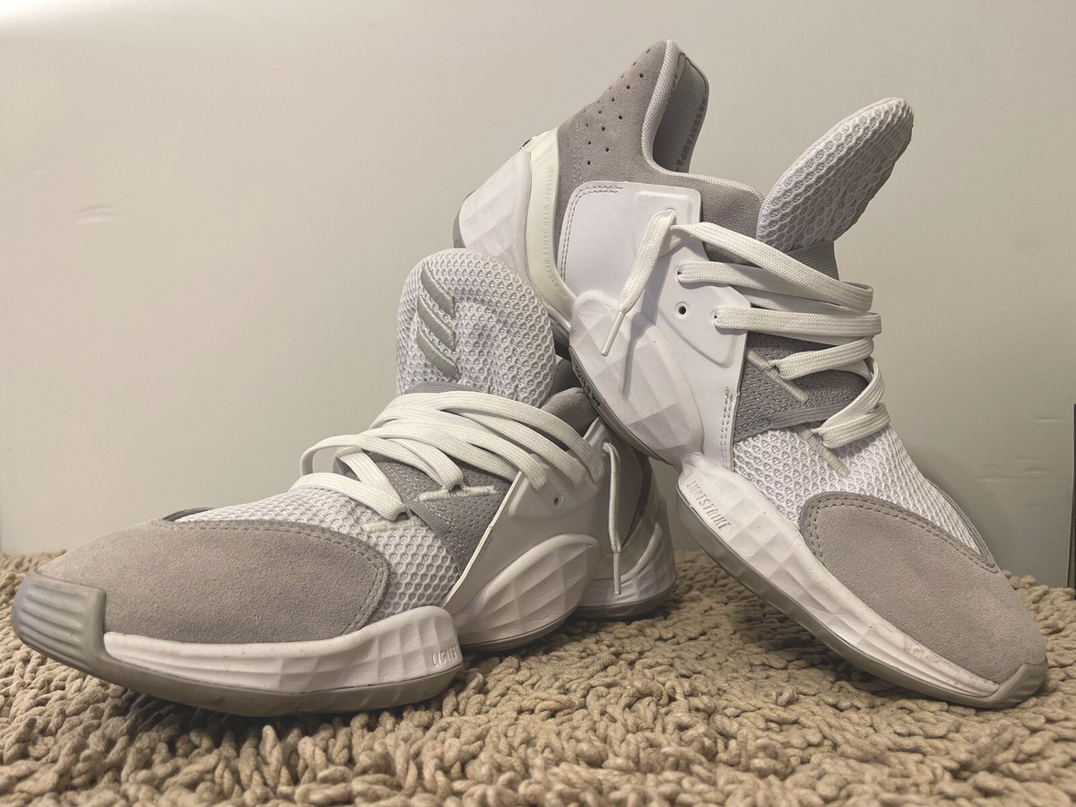 Size 12 - Adidas Harden Vol. 4 White Grey for sale online | eBay