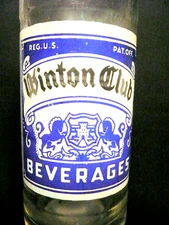 vintage ACL Soda Bottle: WINTON CLUB of SHARPSVILLE, PA - 7 oz VINTAGE ACL