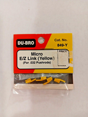 DU-BRO CAT. NO. 849-Y ~ NIP~ Micro E/Z Link -Yellow- for .032 Pushrods
