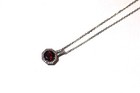 925 Sterling Silver .23ct diamond garnet gemstone pendant necklace 3.9g 16"-18 — photo 6