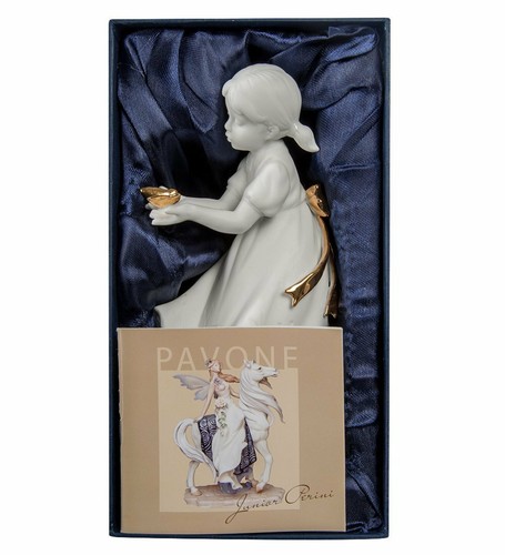 Pavone Porcelain Figurine Young Lady Girl Statue Sculpture 7" MADE IN ITALY - Picture 4 of 5