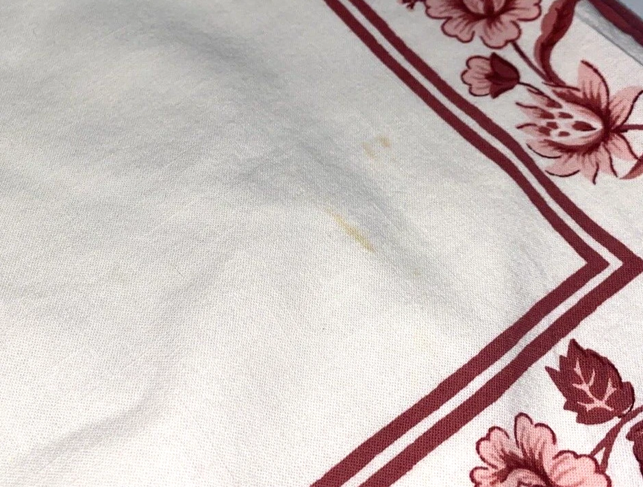 Williams Sonoma Set 4 Placemats Red White Border Stripe Discontinued Cotton - Image 3 of 4