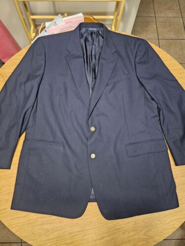 Burberry Gold Button Jacket Blazer Men's 48L Wool Black