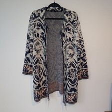 Faber Germany Open Front Cardigan Size 42 Lagenlook Textured Art To Wear Knit