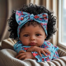 BABESIDE Lifelike Reborn Black Girl- 18-Inch Realistic Newborn Real Life Baby Do