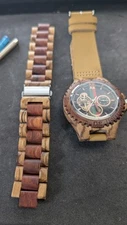 Wood-Cased Automatic Watch | Open Heart | 24-Hour + Sun & Moon Subdials, extras!