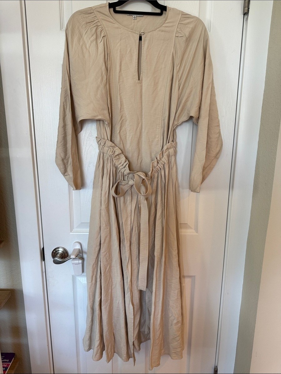 NWT Madewell Tie-Front Paperbag Midi Dress - Medium View 3