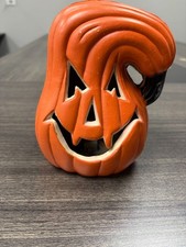 Light Up Jack O Lantern Pumpkin Halloween Decor Orange Tabletop New