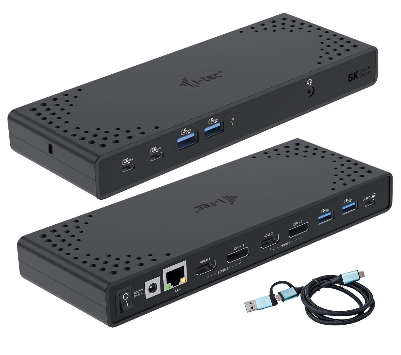 I-TEC DOCKING STATIONS USB-A/-C TB Dual Dock Dual Display Dock PD 100W - Image 2