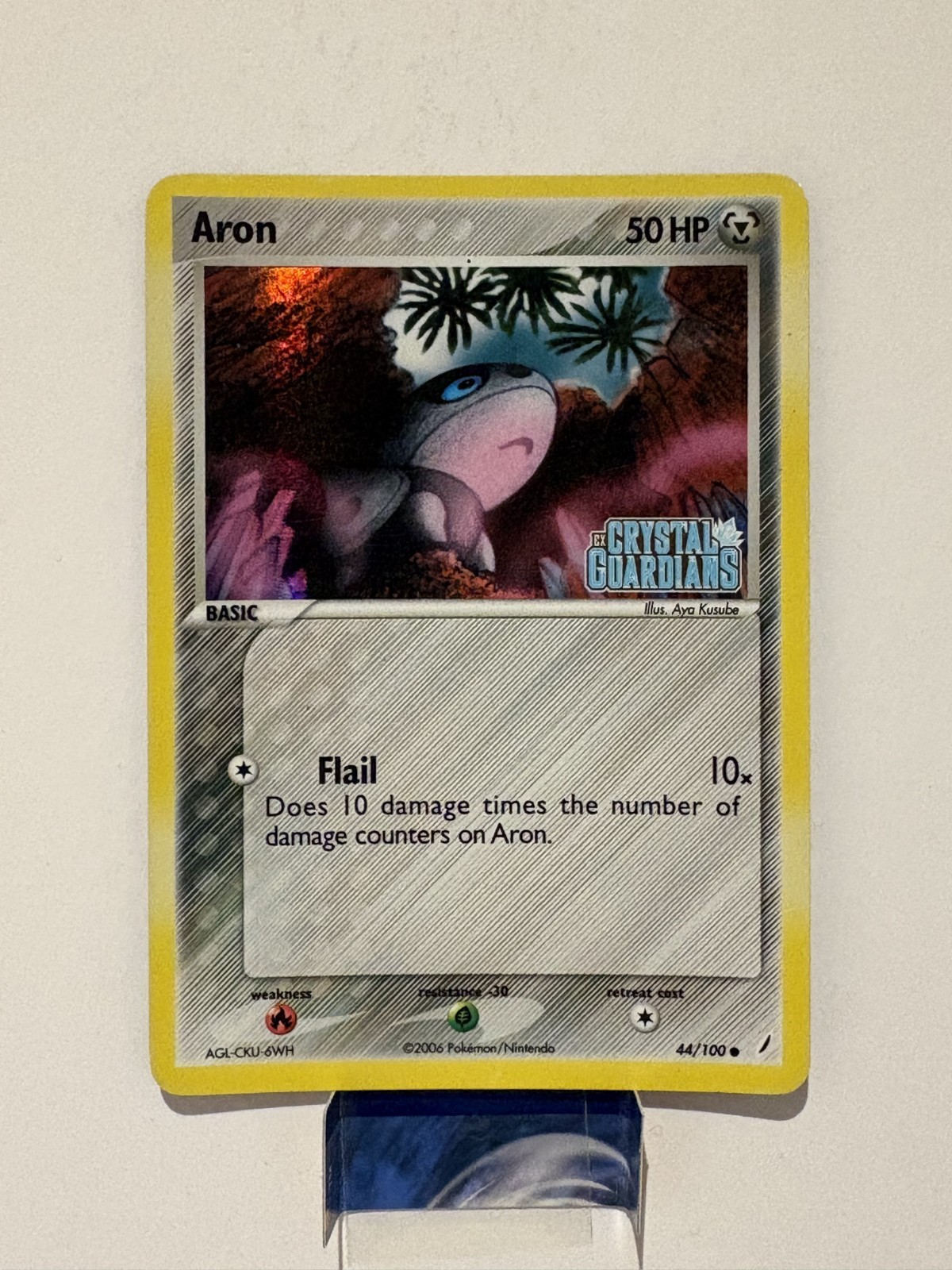 NM! Aron (44/100) EX Crystal Guardians Stamped Reverse Holo Pokemon Card! NM