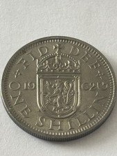1962 ,1965,1970 Queen Elizabeth II One Shilling Coin The Scottish Reverse 