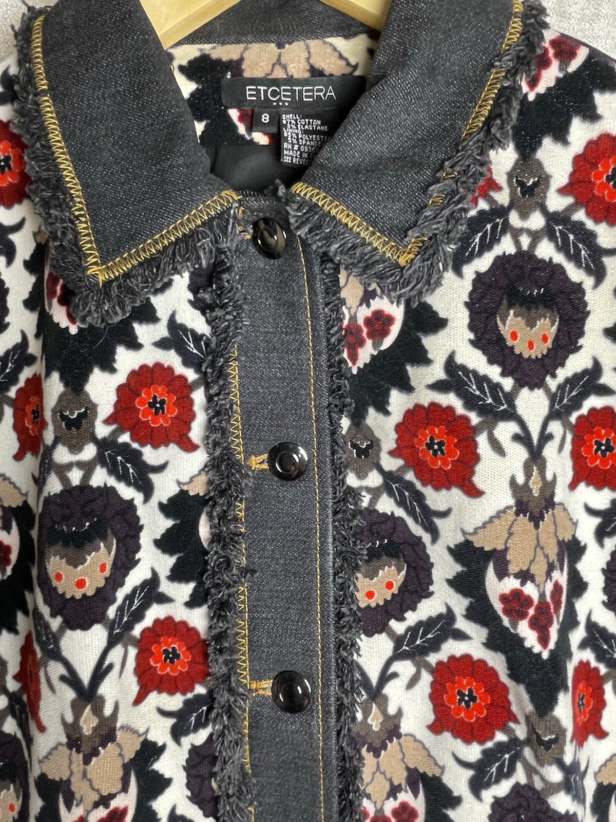 ETCETERA Women Fringe Jacket Multi Color Velvet F… - image 14