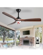 Depuley 52-Inch Ceiling Fan WITHOUT LIGHT: Walnut 3 Blade Black And Walnut