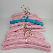  Lot of 22 Vtg Padded Hangers Satin/Silky Fabric Covered For Lingerie Clothing