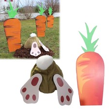 Digging Bunnies and Carrots Easter Yard Decoration AN