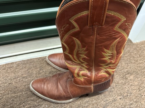 Justin Exotic Lizard Western Boots Size 10.5EE Brown Cowboy Boots - Bild 4 von 6