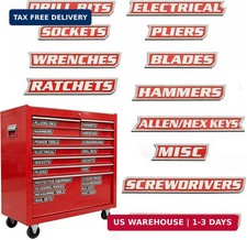 12 Pcs Magnetic Toolbox Labels, Soft Tool Box Labels, General Tool Box Organize