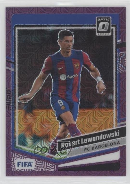 2023-24 Panini Donruss FIFA Optic Purple Mojo Prizm /25 Robert Lewandowski #113