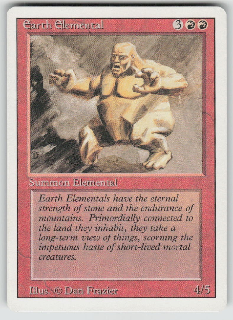 Earth Elemental Revised Edition Magic: The Gathering TCG Lightly Played