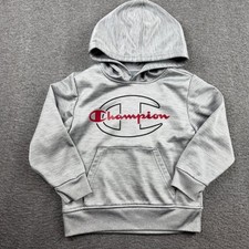 Champion Kids Size 4/5 Heather Grey Pullover Hoodie Athletic Sweatshirt