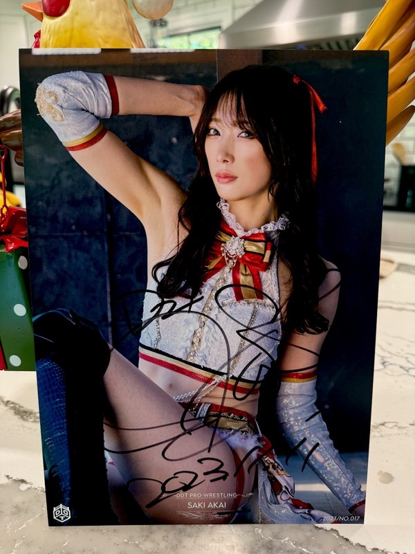 2023 DDT Saka Akai Autographed Retirement Portrait STARDOM NJPW WWE AEW TJPW