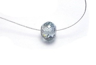 BLUE DIAMOND Rondelle Bead 5.8mm Faceted Focal Bead NATURAL 1.6 carats