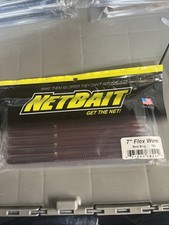 Netbait 7” Flex Worm, Red Bug, 7 Per Pack, Salt And Scent Infused, Made In USA