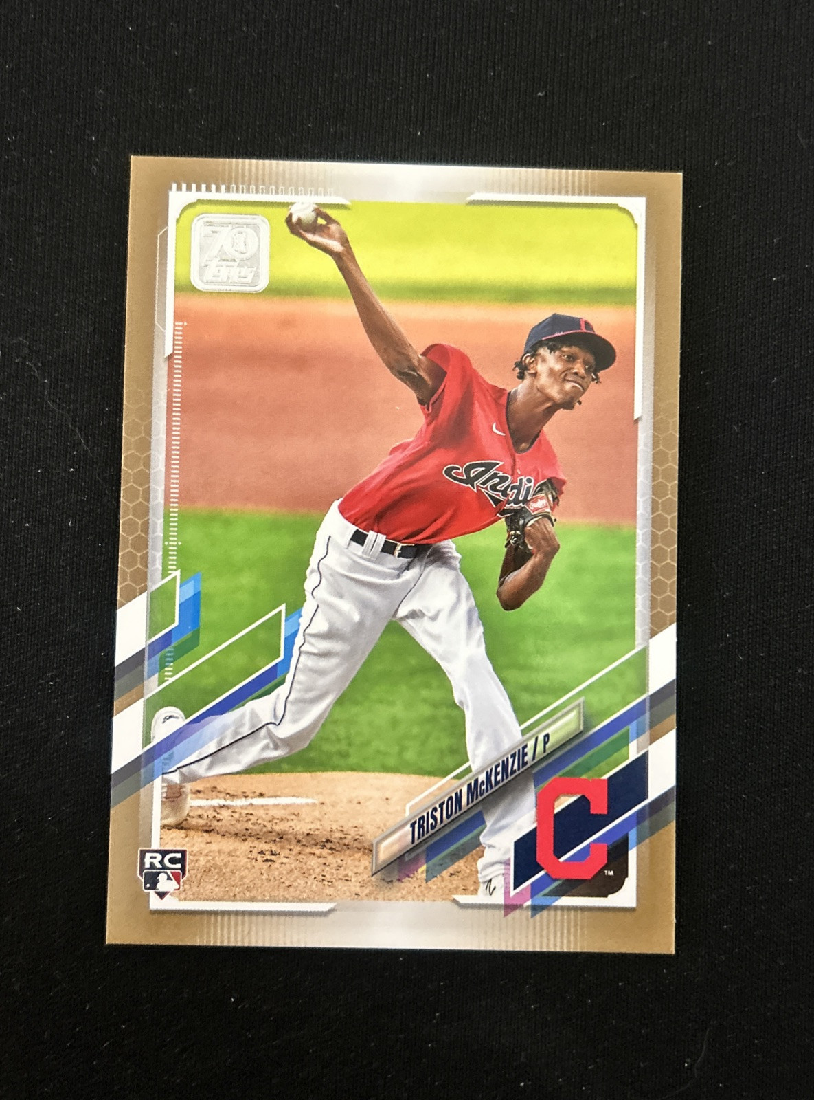 Triston McKenzie RC # /2021 Topps Series 1 Gold Parallel Rookie Cleveland #319