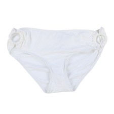 Carmen Marc Valvo Women's Mid Rise Bikini Bathing Suit Swim Bottom White L New