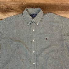 Vintage Ralph Lauren Shirt Large Blake Gingham Check Button Down Mens Green