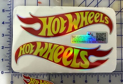 2 Hot wheels logo Holographic 1 right & 1 left  8''l x 2.5''h decal sticker