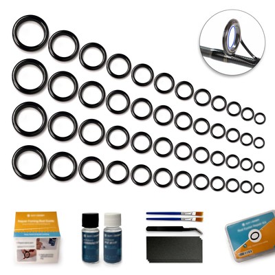Fishing Rod Repair Kit with Ceramic Eyelet Inserts and Epoxy Glue