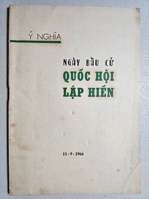 South Vietnam Meaning of Constitutional Assembly Election Day Booklet, 1966