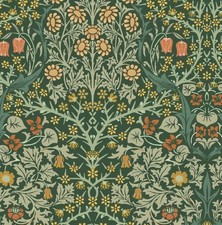 Image of 1 Roll William Morris Wallpaper Blackthorn Deep Green RRP £62.00 New & Sealed