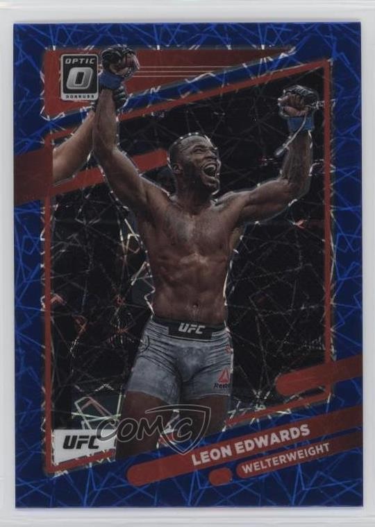 2022 Panini Donruss Optic UFC Blue Velocity Prizm Leon Edwards #62 15za