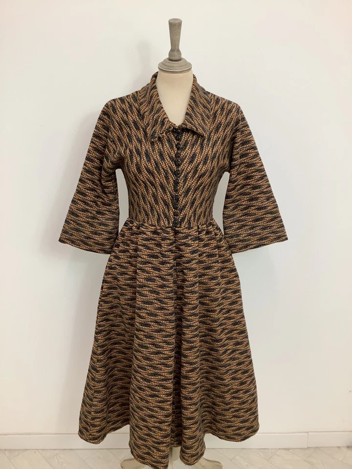 Vintage 70s does 50s Jaeger dress abstract retro swing midi rockabilly #V2 @DAR - Image 2 of 4