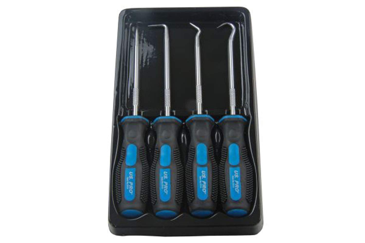 US PRO Professional 4 Piece 115mm Hook and Pick Set BER5034 135 mm, Blue
