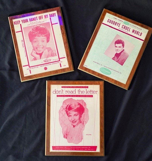 Little Eva-James Darren-Patti Page-1960 s Perma Plaques - lot of 3