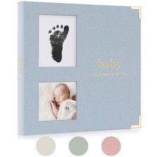 Keepsake Baby Memory Book for Boys and Girls   Timeless First 5 Year Blue