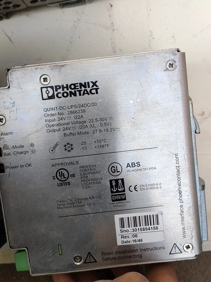 QUINT-DC-UPS-24DC/20 - 2866239 PHOENIX CONTACT POWER SUPPLY - Image 3 of 3