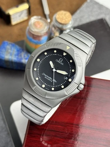 80's Omega Seamaster Recife 120 m diver 396.098  quartz oxidised steel 39 mm