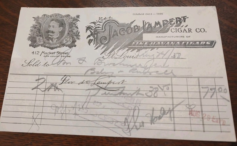 1915 and 1930's Cigar Store Receipts / Cool Graphics /Set of Three