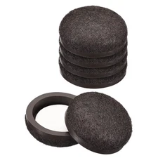 8Pcs Furniture Sliders 1" Formed Felt Round Sliding Pads for Carpeted Brown