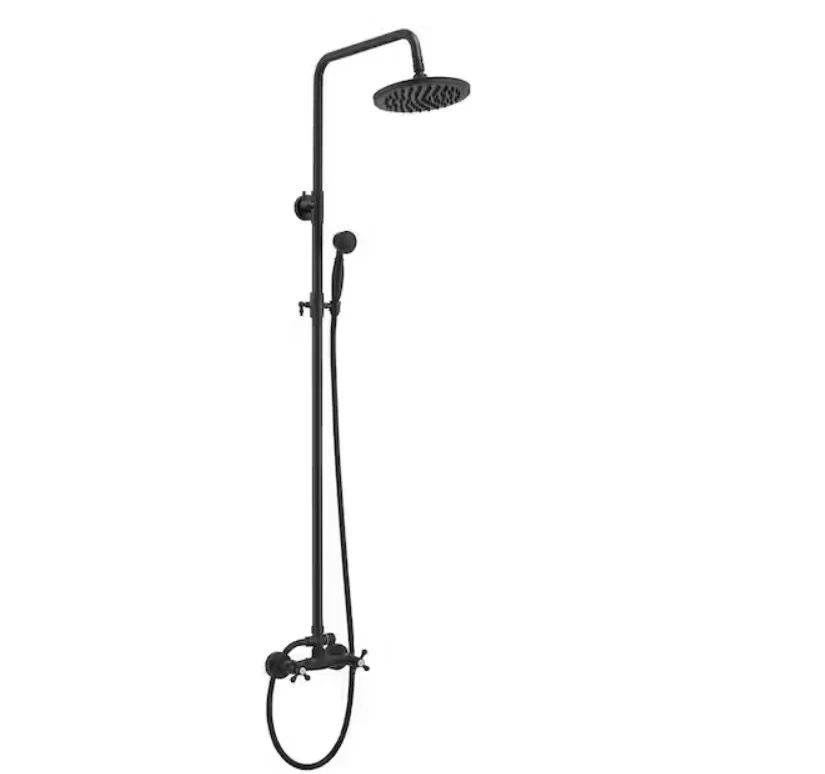 BWE 2-Spray Outdoor Wall Bar Shower Kit 8 in. Round Rain Shower Head Matte Black
Opens in a new wind