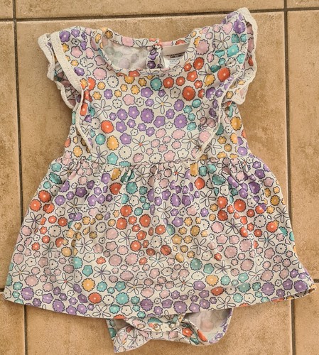 jack&milly romper dress white with flowers size 1 - Picture 1 of 2