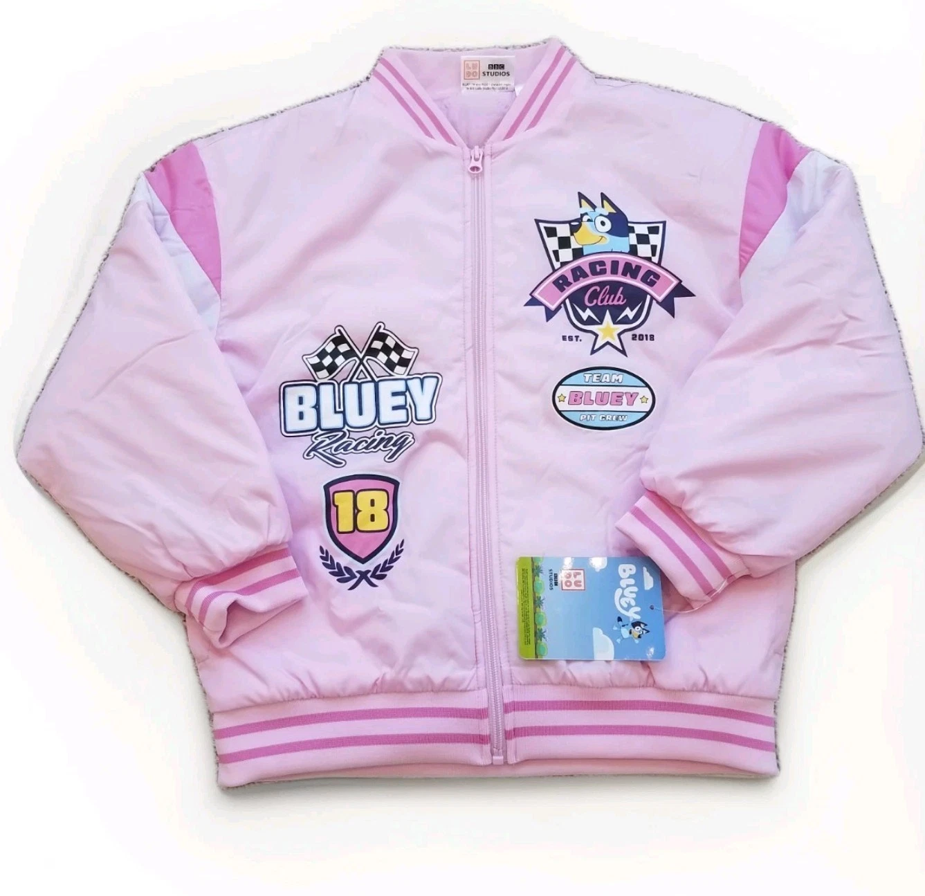 Bluey girl's jacket pink Size M 7/8 2018 quilted lined