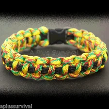 Vietnam Vet Black Stripe Paracord Emergency Rope Survival Bracelet - Made in USA