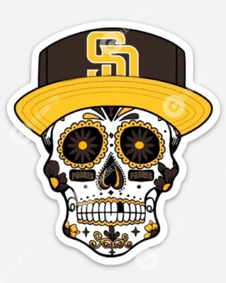 Sticker Auto Padres Rosso Adesivo Vinile San Diego Padres - Decalcomania Per Auto, Finestre, Caschi, 5 Taglie Diverse, Colore Rosso Adesivi Motocross