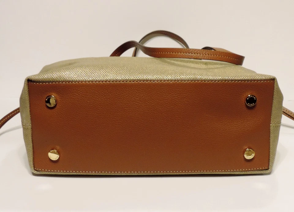 Nuevo Bolso de Hombro MICHAEL KORS LG MARINA CON CORDÓN Dorado MK Bolso de Lona Foto 4 de 4