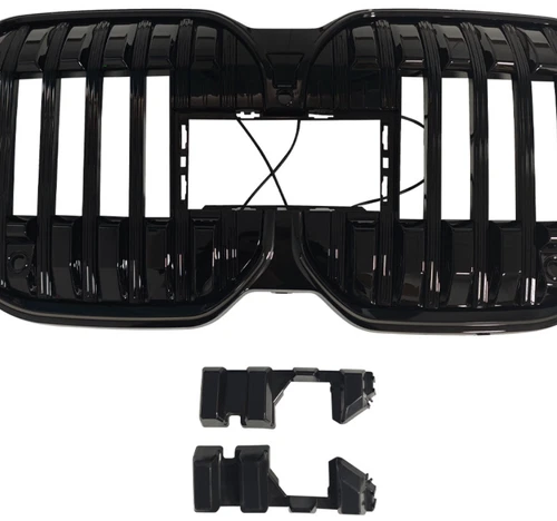 For 2023-2024 BMW 7 Series G70 Gloss Black Front Bumper Grill Grille w/LED Light - Picture 5 of 6